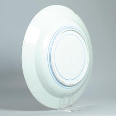 A Lovely shaped 17C Edo period Rare Porcelain Dish Fisherman Enamel