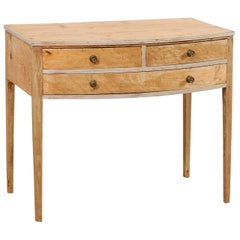 Ravissante commode anglaise ancienne du début du siècle à façade en arc et tiroirs