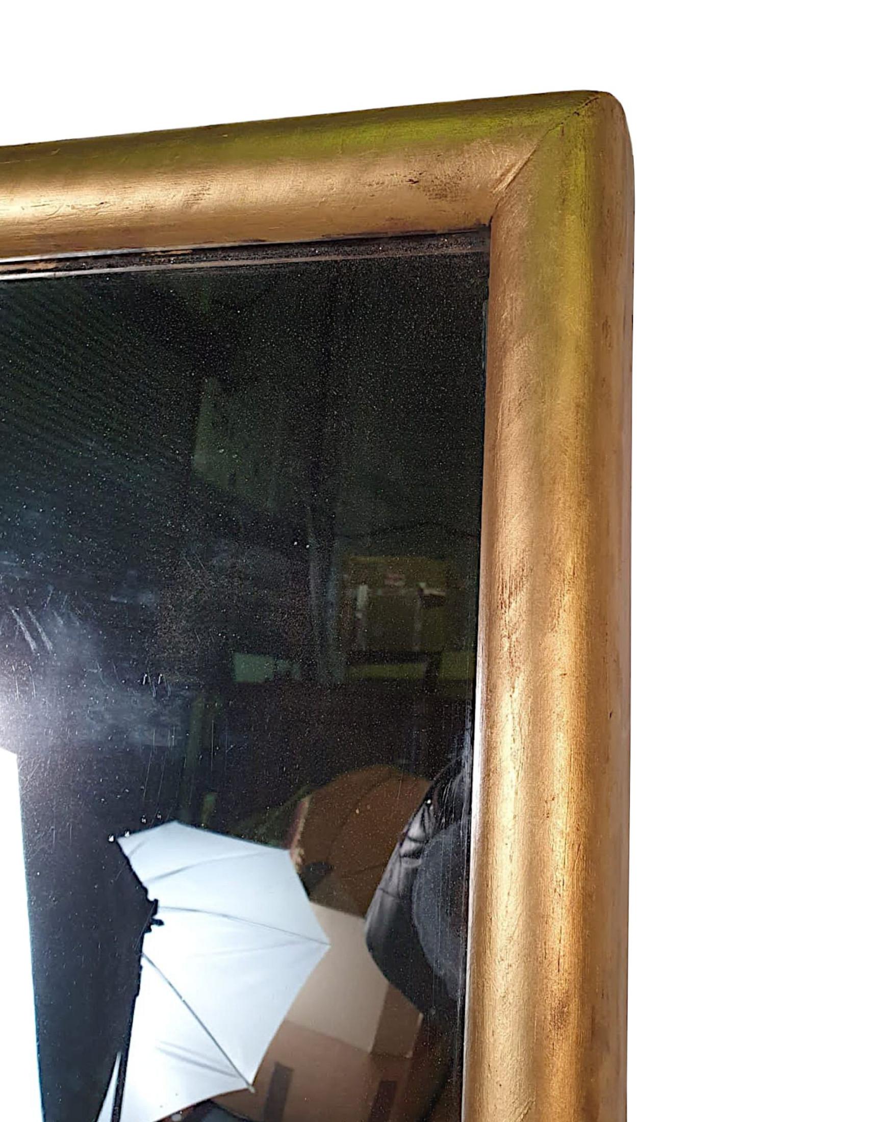 Lovely Unusual 19th Century Giltwood Bistro Style Mirror In Good Condition For Sale In Dublin, IE