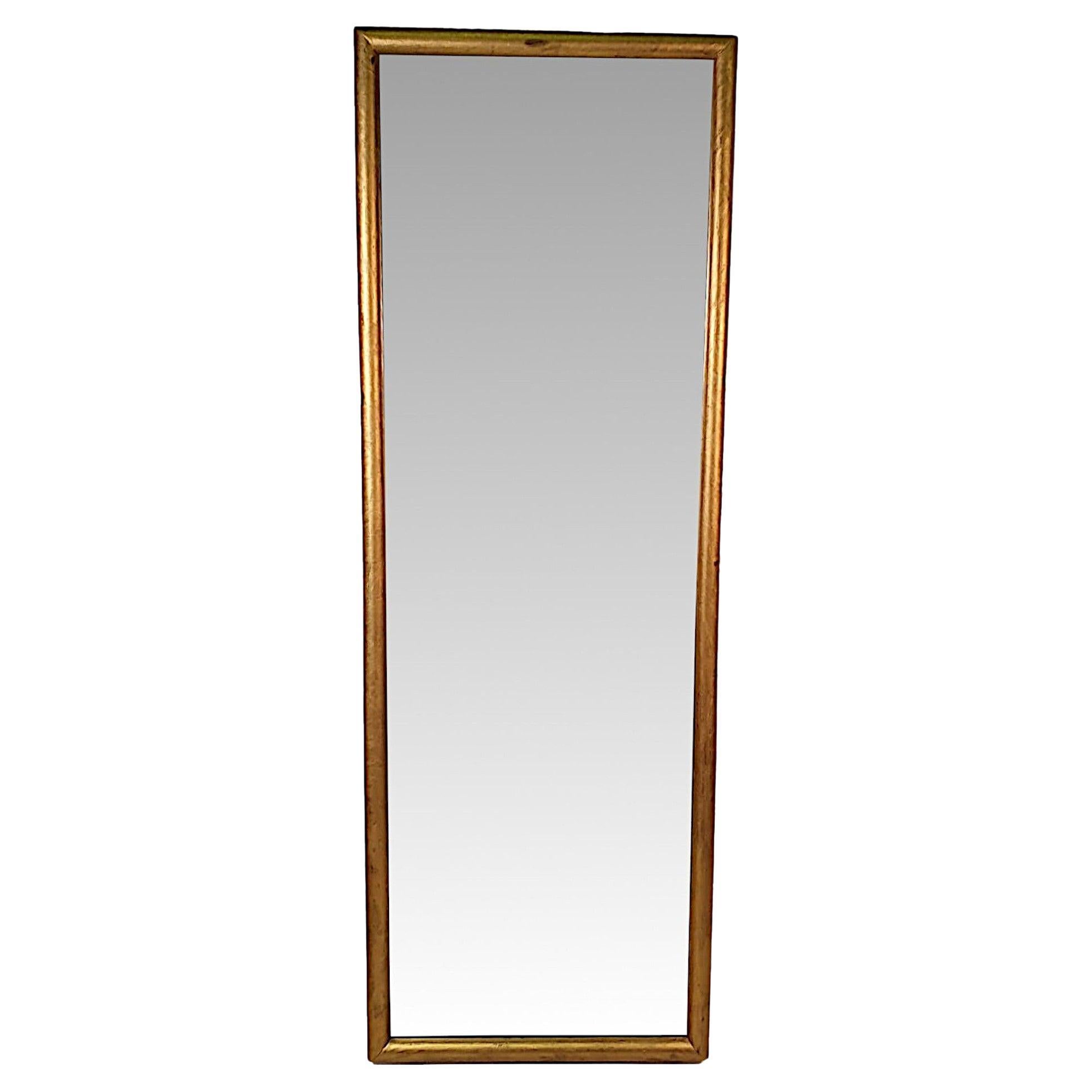 Ravissant miroir inhabituel en bois doré du 19ème siècle de style bistro