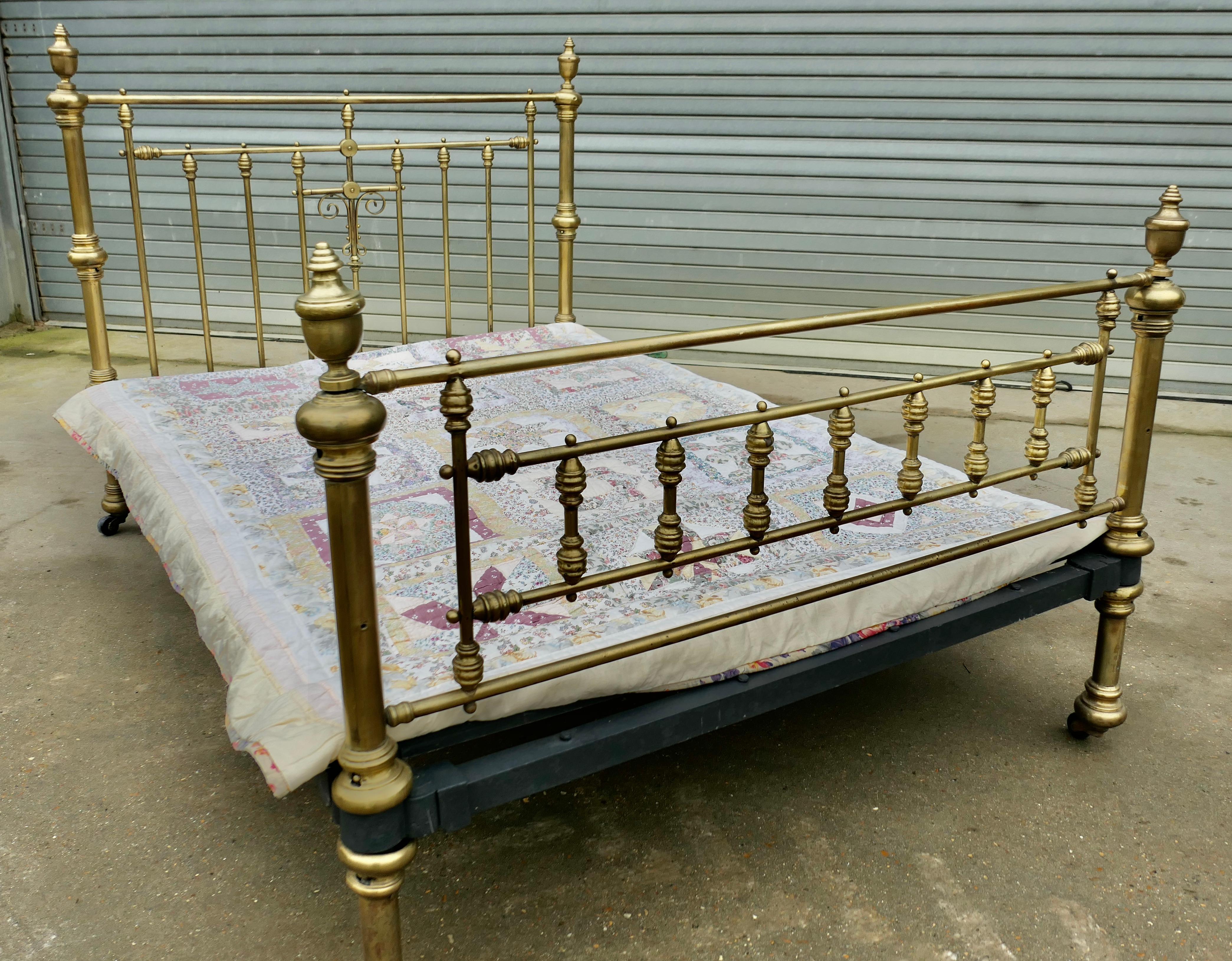 A Lovely Victorian Arts and Crafts Brass Double Bed 1