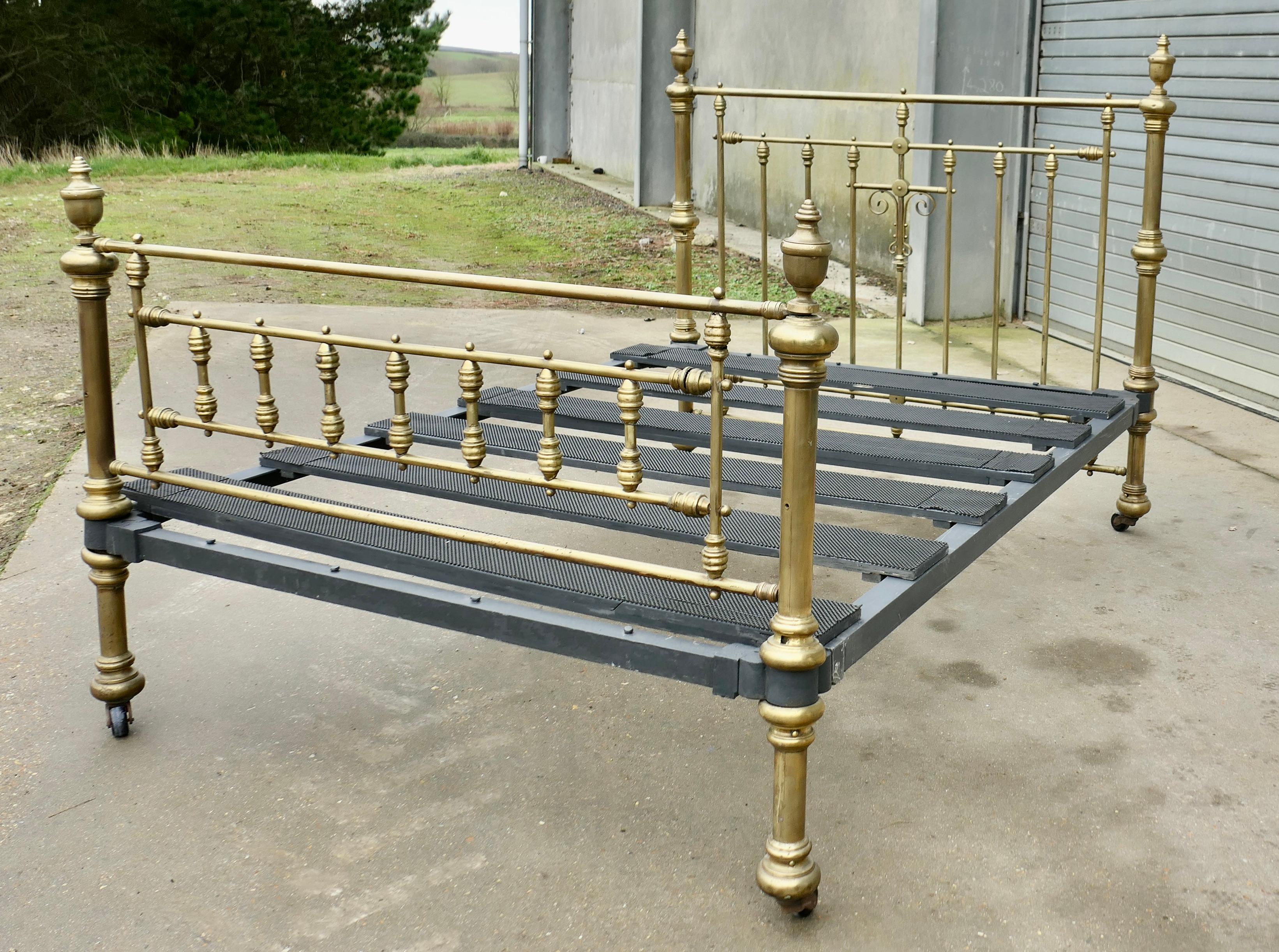 A Lovely Victorian Arts and Crafts Brass Double Bed 5