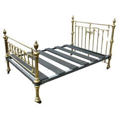 Antique A Lovely Victorian Arts and Crafts Brass Double Bed