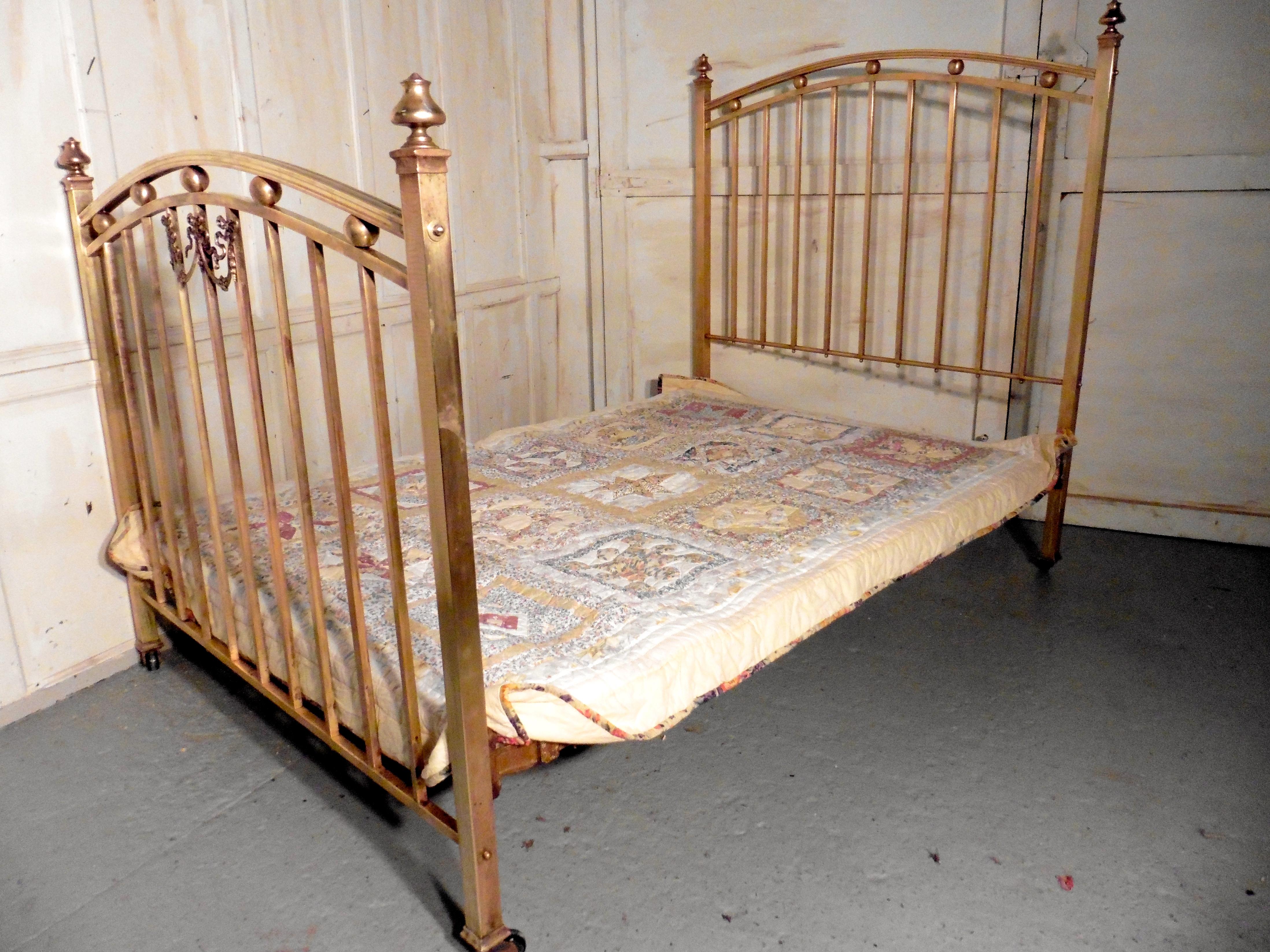 20th Century Lovely Victorian Brass Double Bed