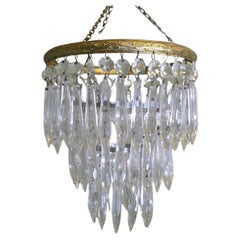 Vintage A Lovely Waterfall 3 Tier Crystal Chandelier  This Charming waterfall tiered pen
