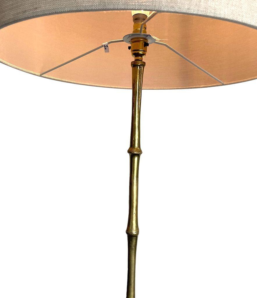 Mid-20th Century Lovley Orignal Maison Bagues Faux Bamboo Brass Floor Lamp