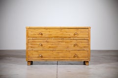 A Low Bamboo Chest of Drawers France 1970's