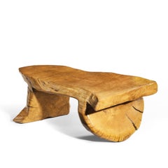Low Carved Elm Coffee Table by Maxie Lane