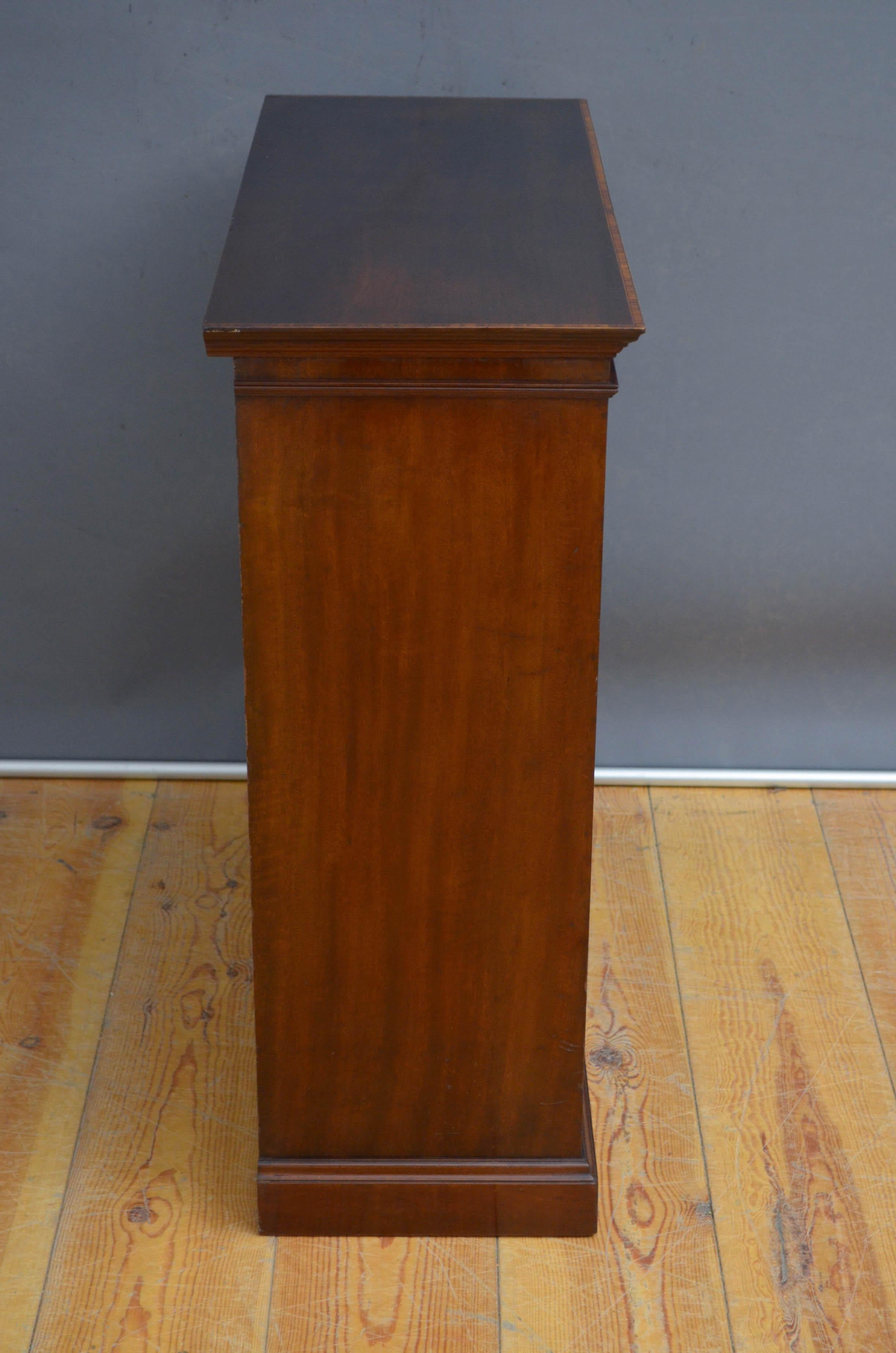 A Low Edwardian Solid Mahogany Open Bookcase For Sale 5