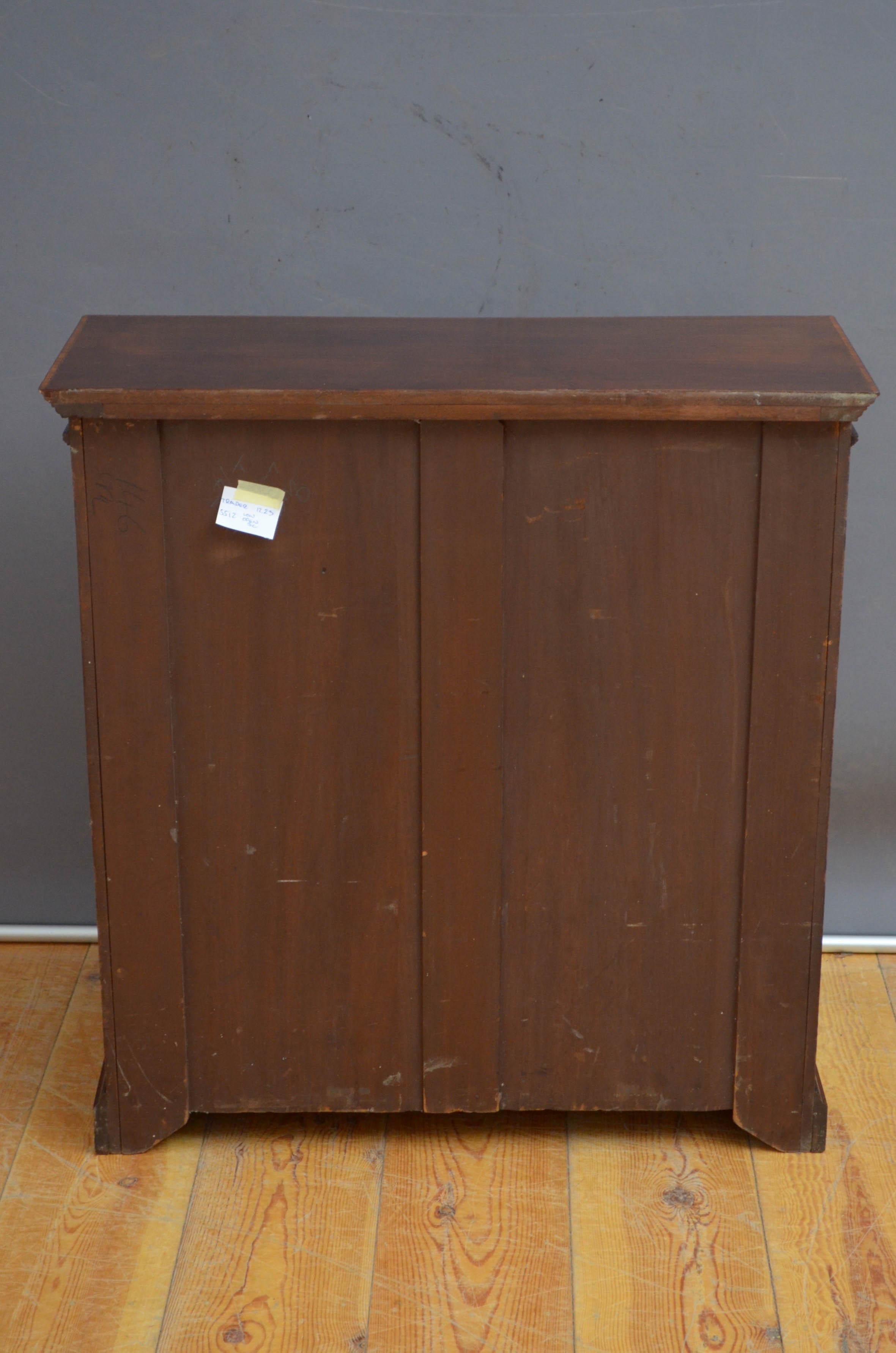 A Low Edwardian Solid Mahogany Open Bookcase For Sale 6