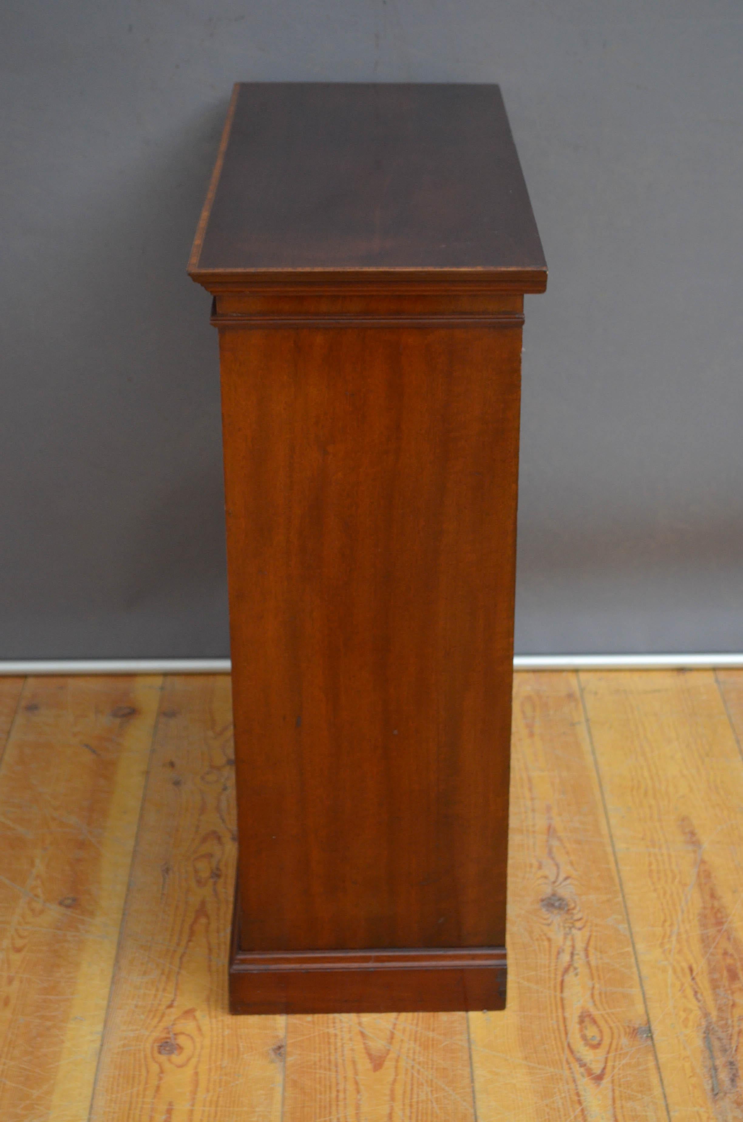 A Low Edwardian Solid Mahogany Open Bookcase For Sale 7