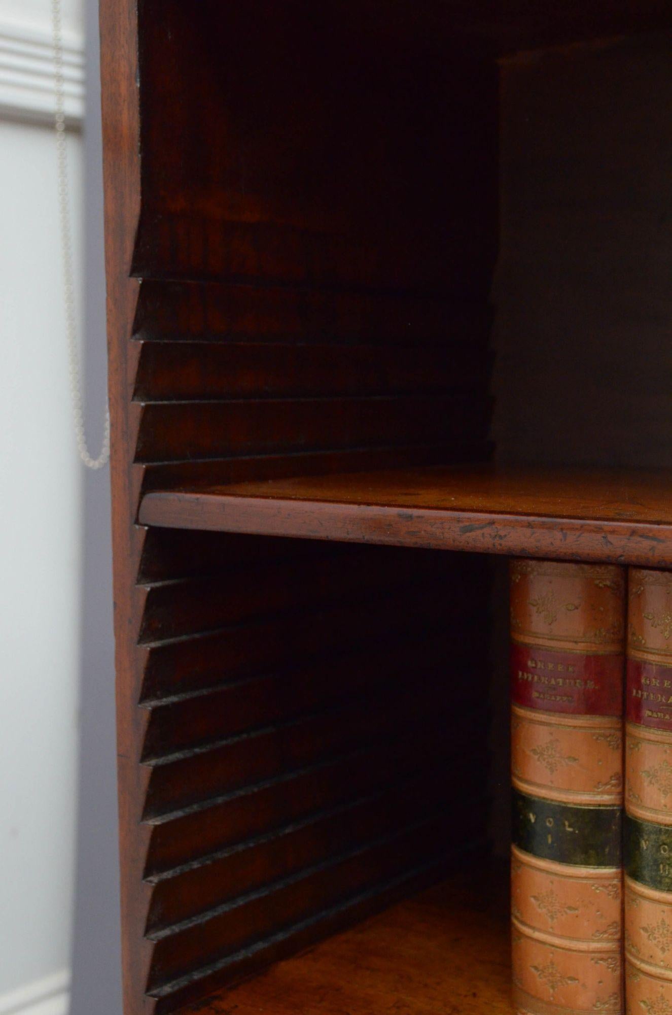 A Low Georgian Solid Mahogany Open Bookcase 4