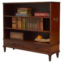 A Low Georgian Solid Mahogany Open Bookcase