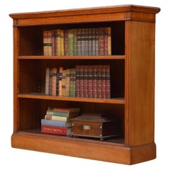 A Low Late Victorian Solid Walnut Open Bookcase