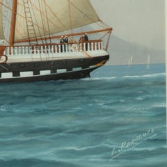 A Luca Papaluca gouache painting of Royal Yacht Squadron yacht ‘MY Fantôme II, R
