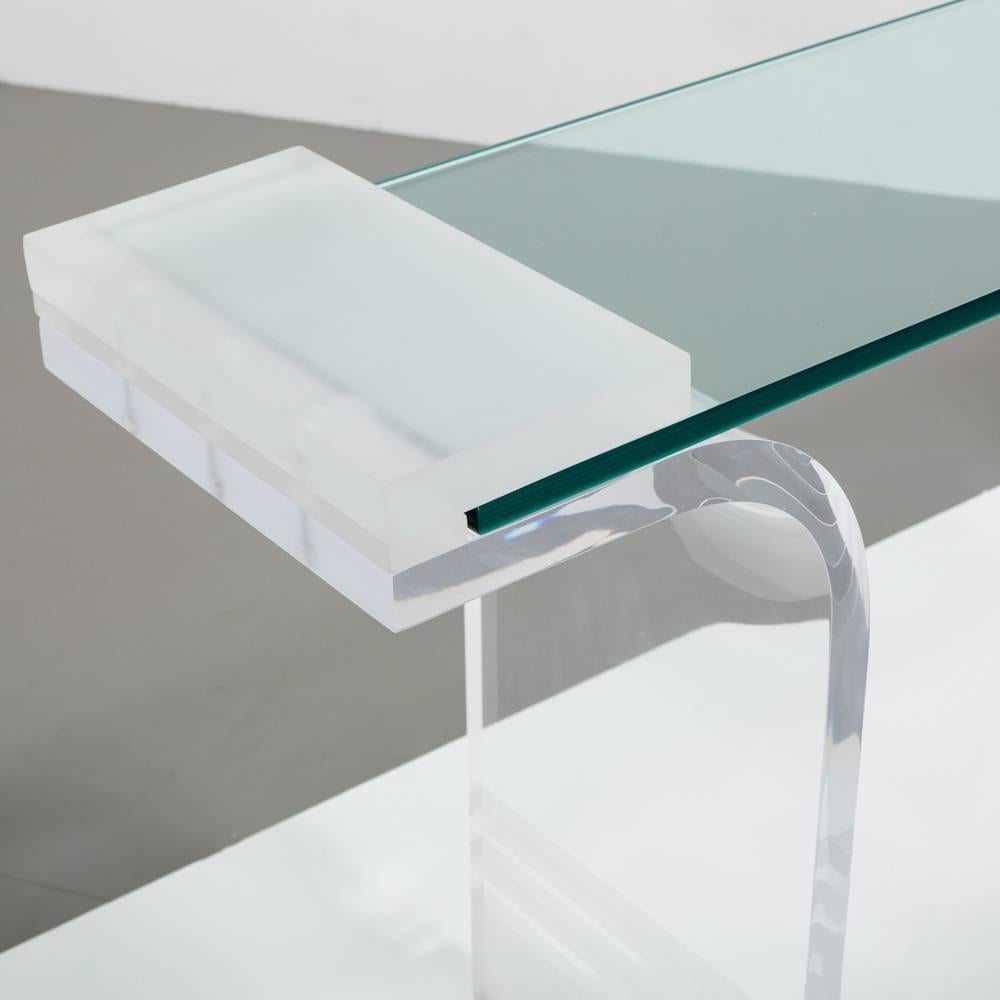 Late 20th Century Lucite and Glass and Console Table, USA, 1970s