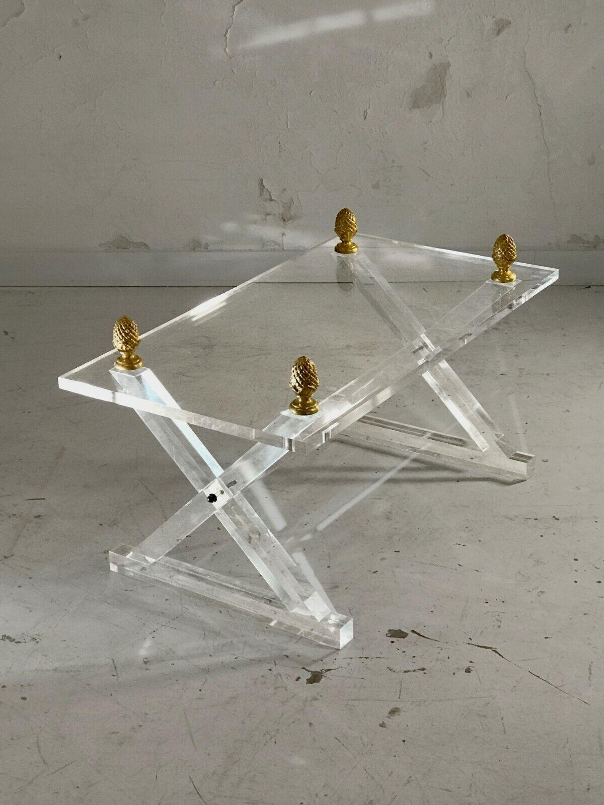 Neoclassical A Lucite ART-DECO NEOCLASSICAL SHABBY-CHIC Side or COFFEE TABLE, France 1970 For Sale