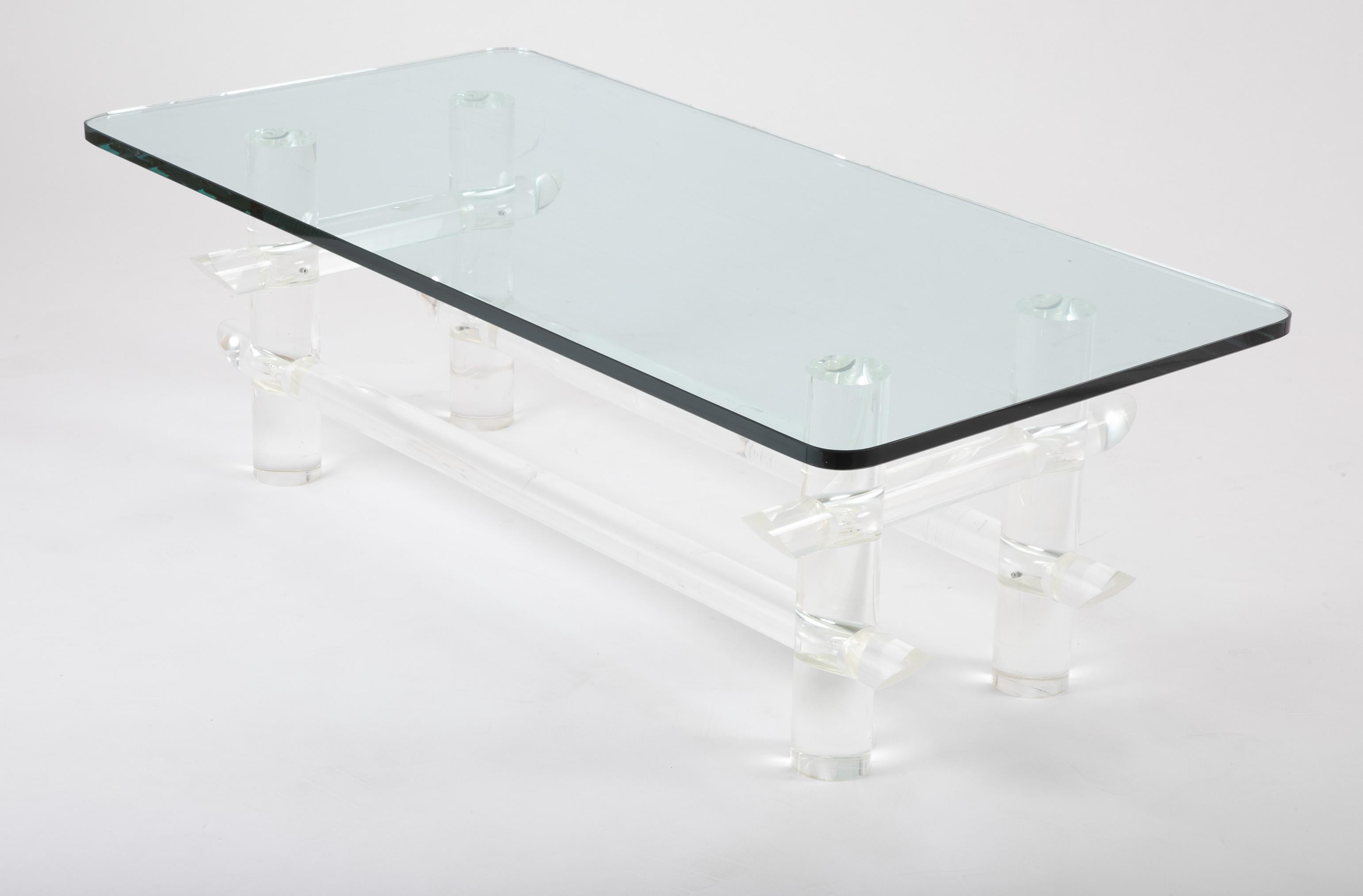 Lucite Coffee Table by Les Prismatiques 6