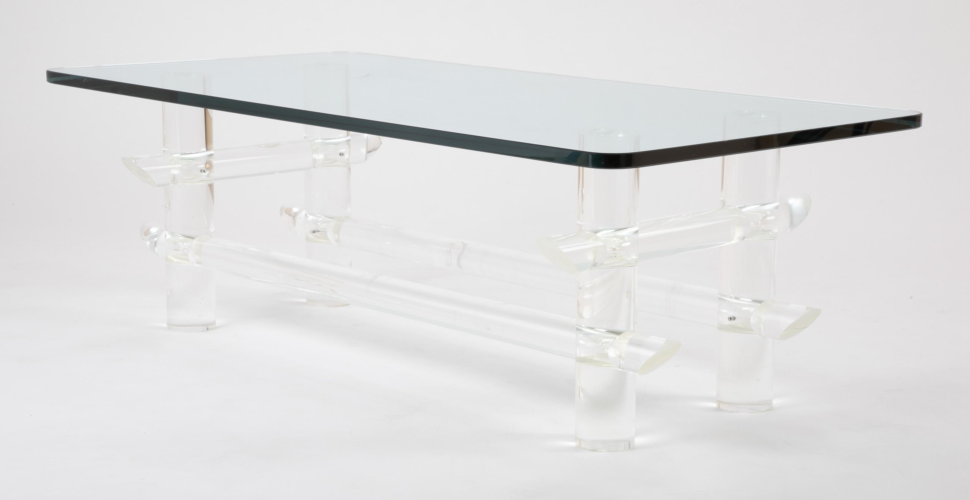 Lucite Coffee Table by Les Prismatiques 11