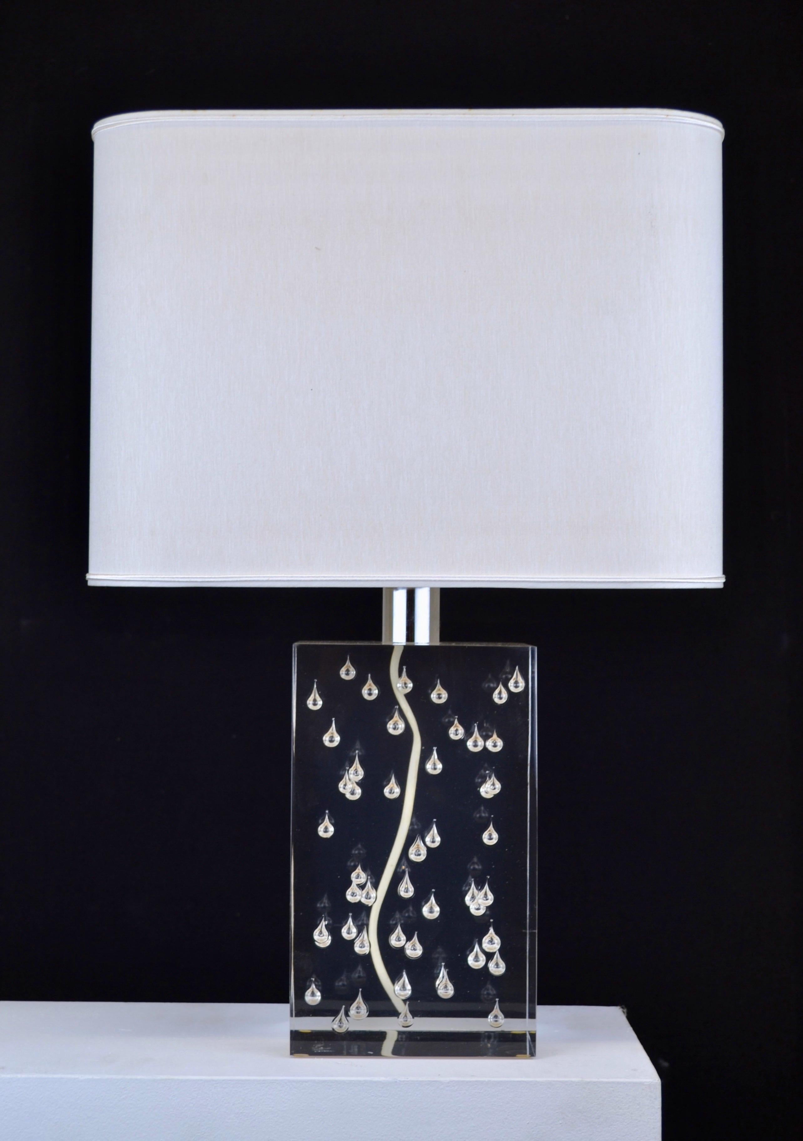 A lucite 'drop' lamp by Pierre Giraudon France 1970 4