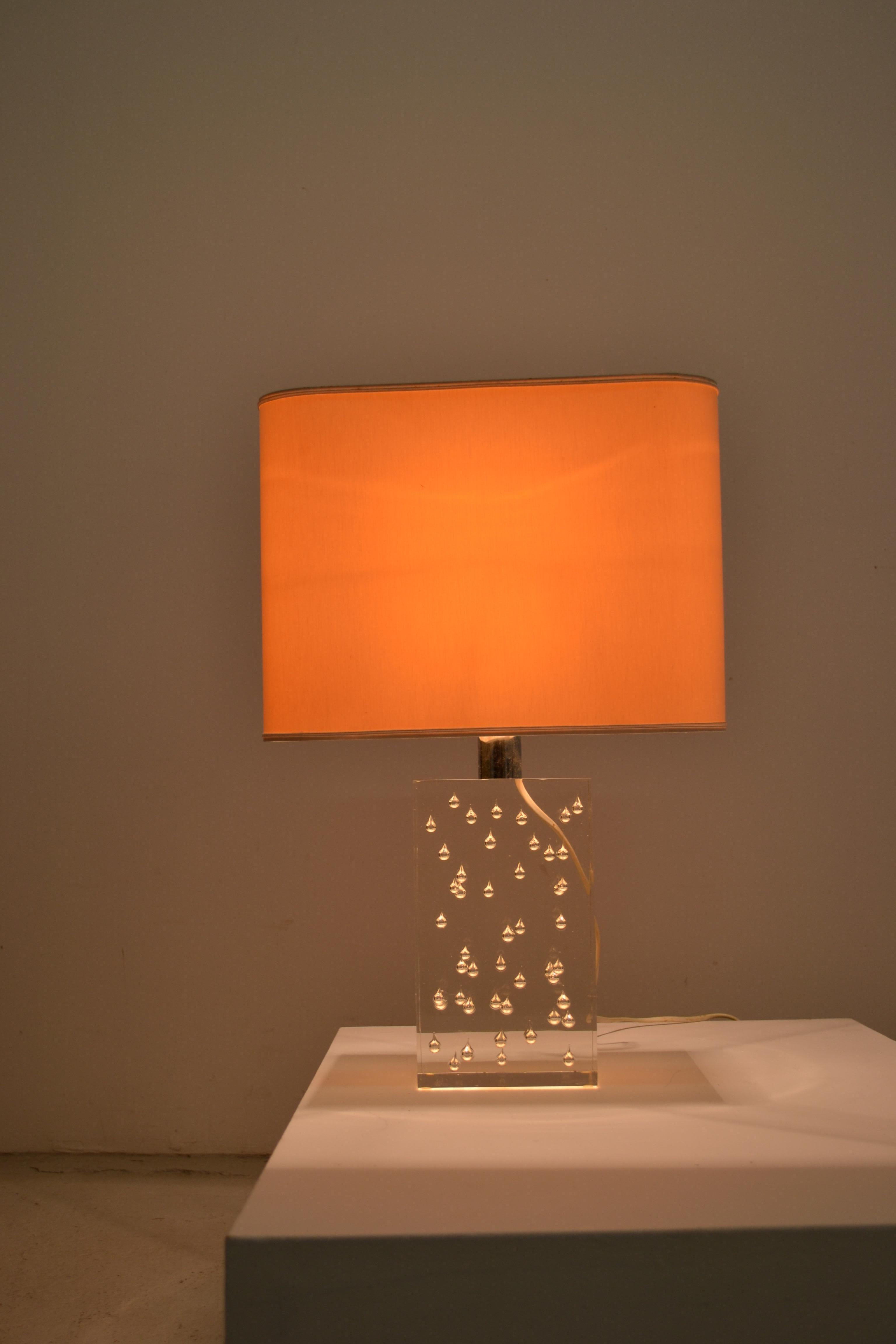 French A lucite 'drop' lamp by Pierre Giraudon France 1970