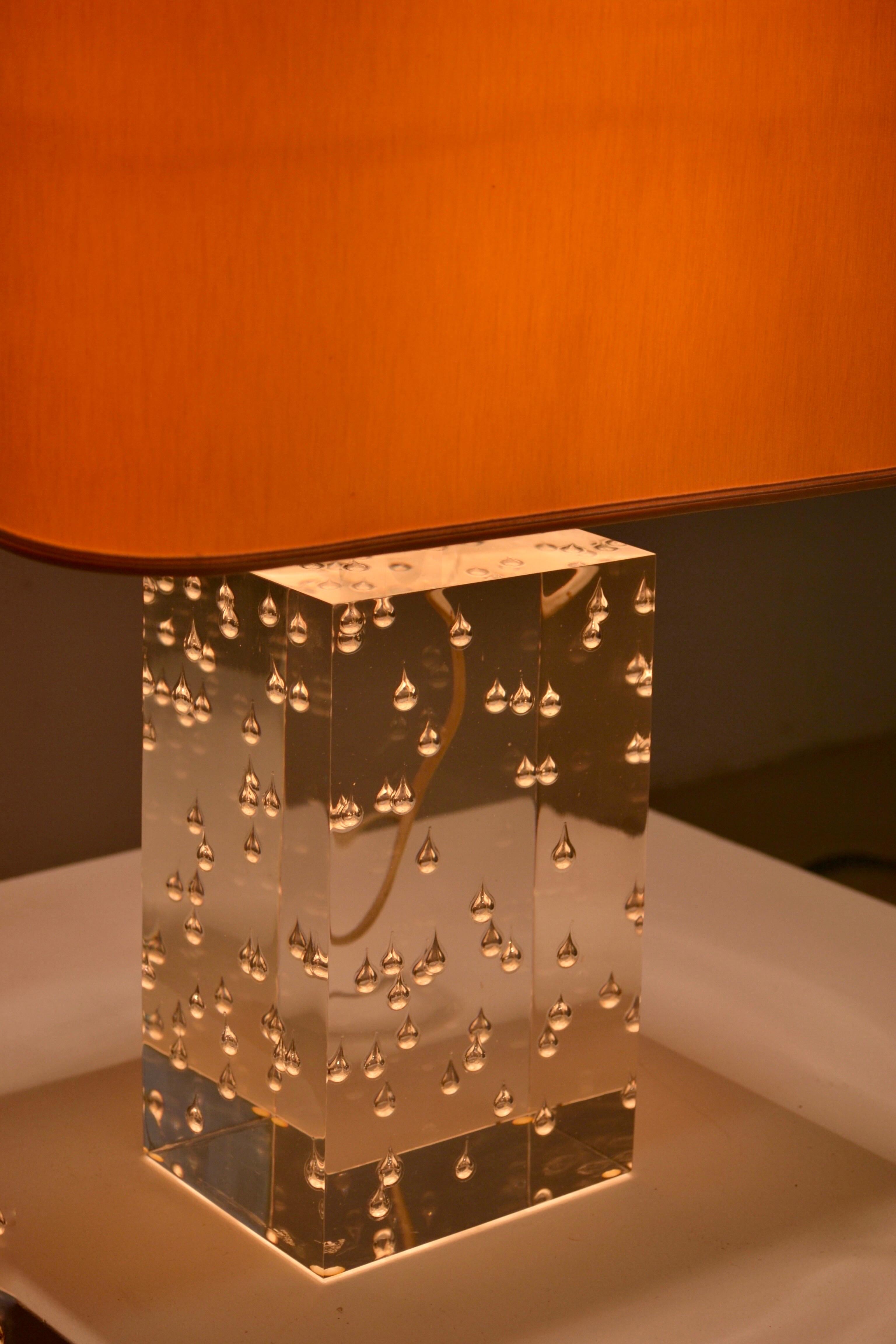 Lucite A lucite 'drop' lamp by Pierre Giraudon France 1970