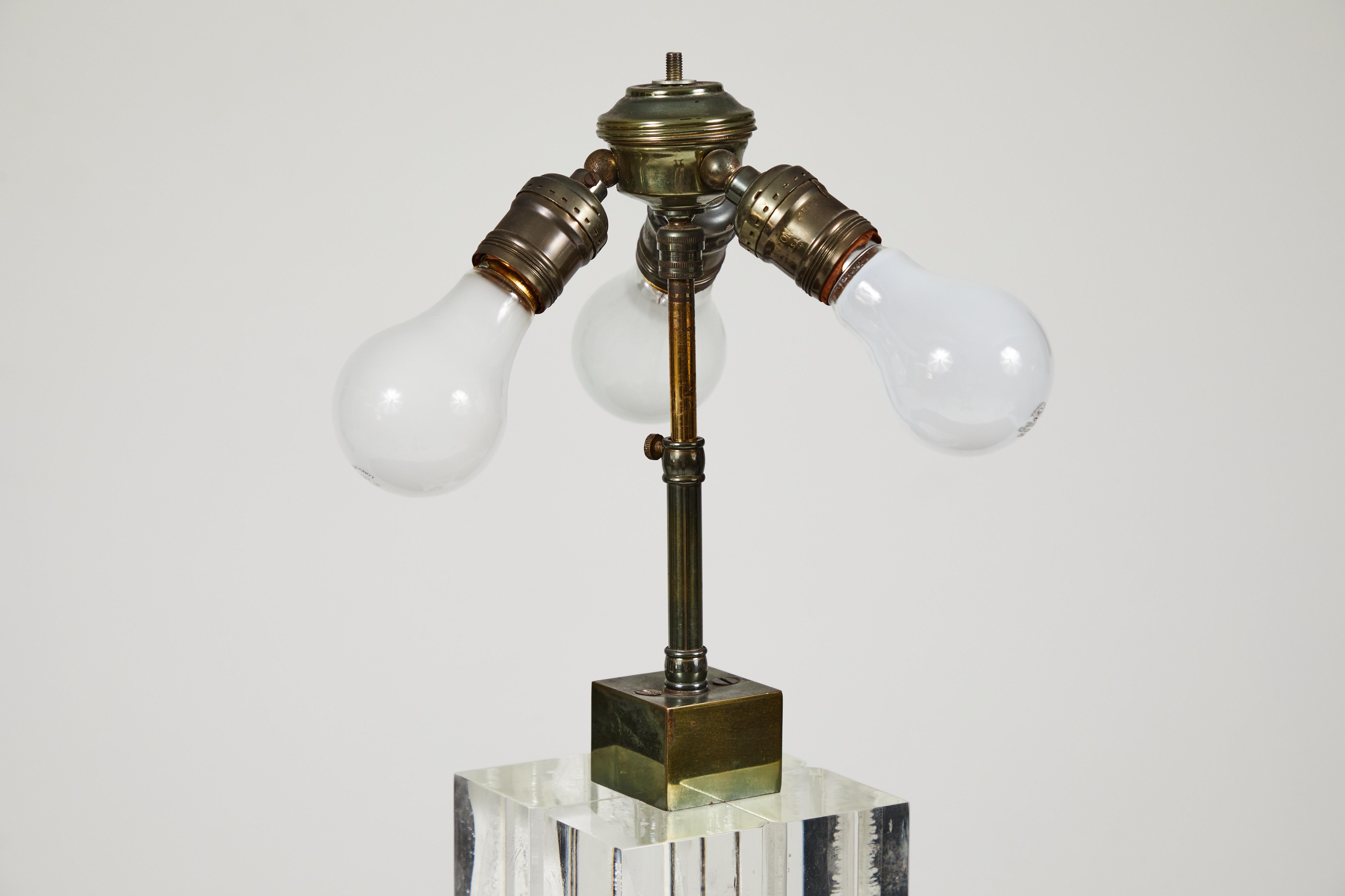 Polished Lucite Table Lamp by Billy Haines For Sale