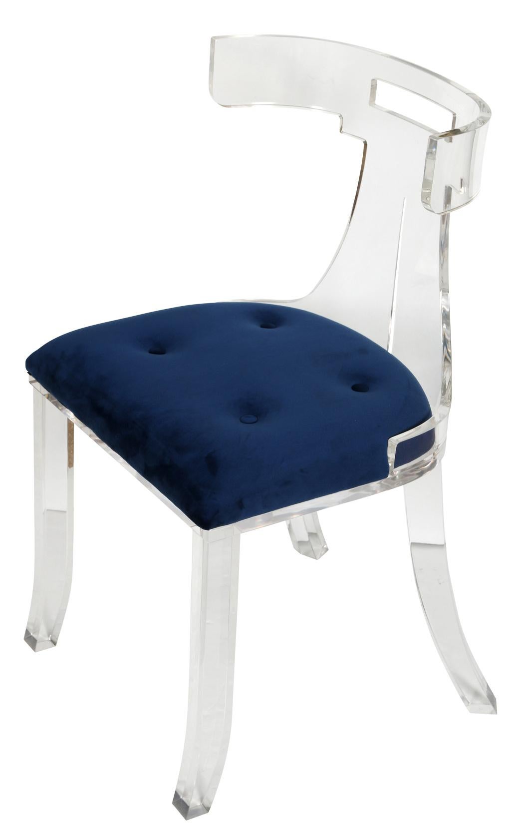 Lucite Upholstered Chair In New Condition For Sale In New York, NY