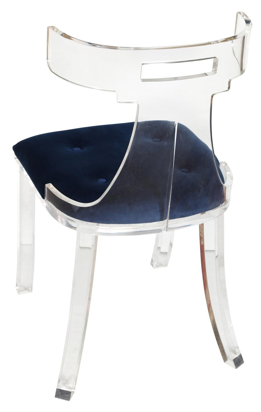 Contemporary Lucite Upholstered Chair For Sale