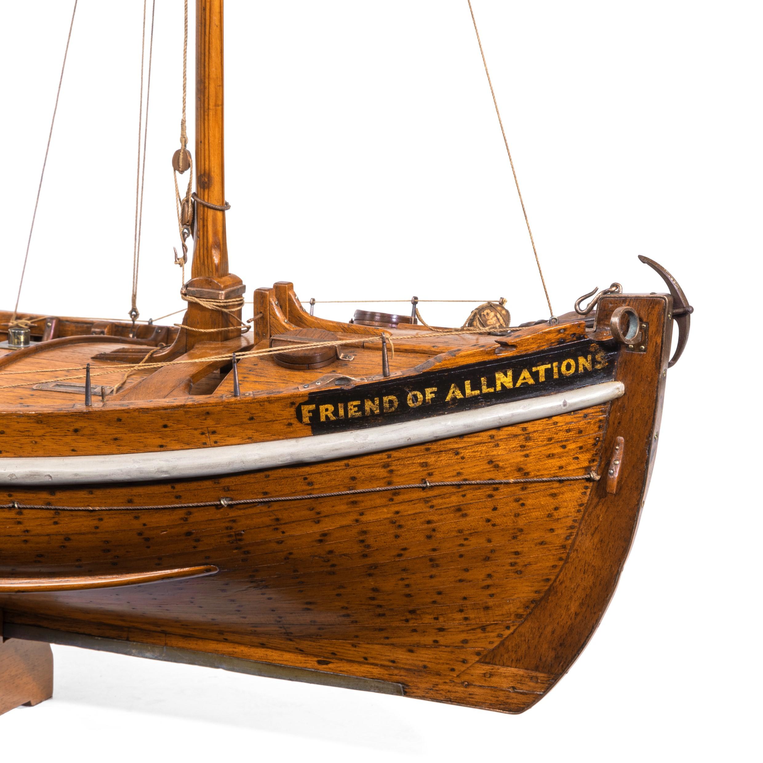 Glazed Lugger Lifeboat Model by Twyman for the International Exhibition, London, 1862 For Sale