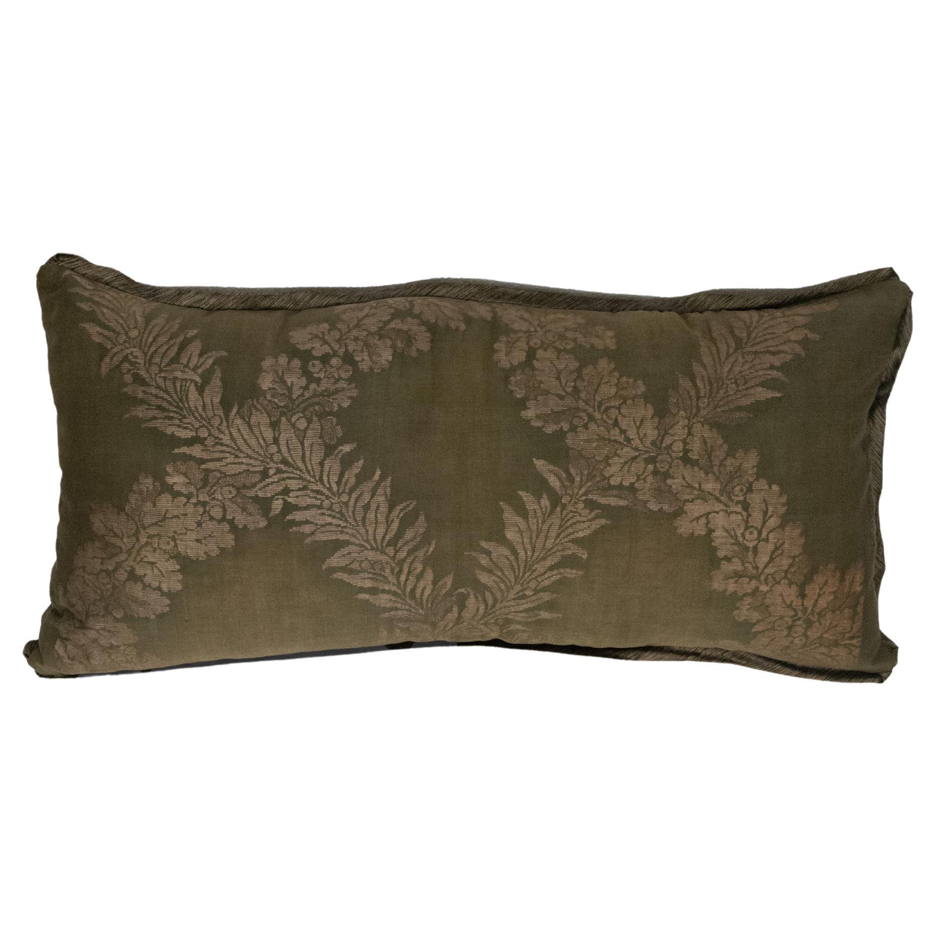 A Lumbar Fortuny Fabric Cushion in the Crosini Pattern