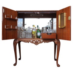 A Luxurious Dry Bar, Cocktail Cabinet With Light & Fitted Mirrored Interior 