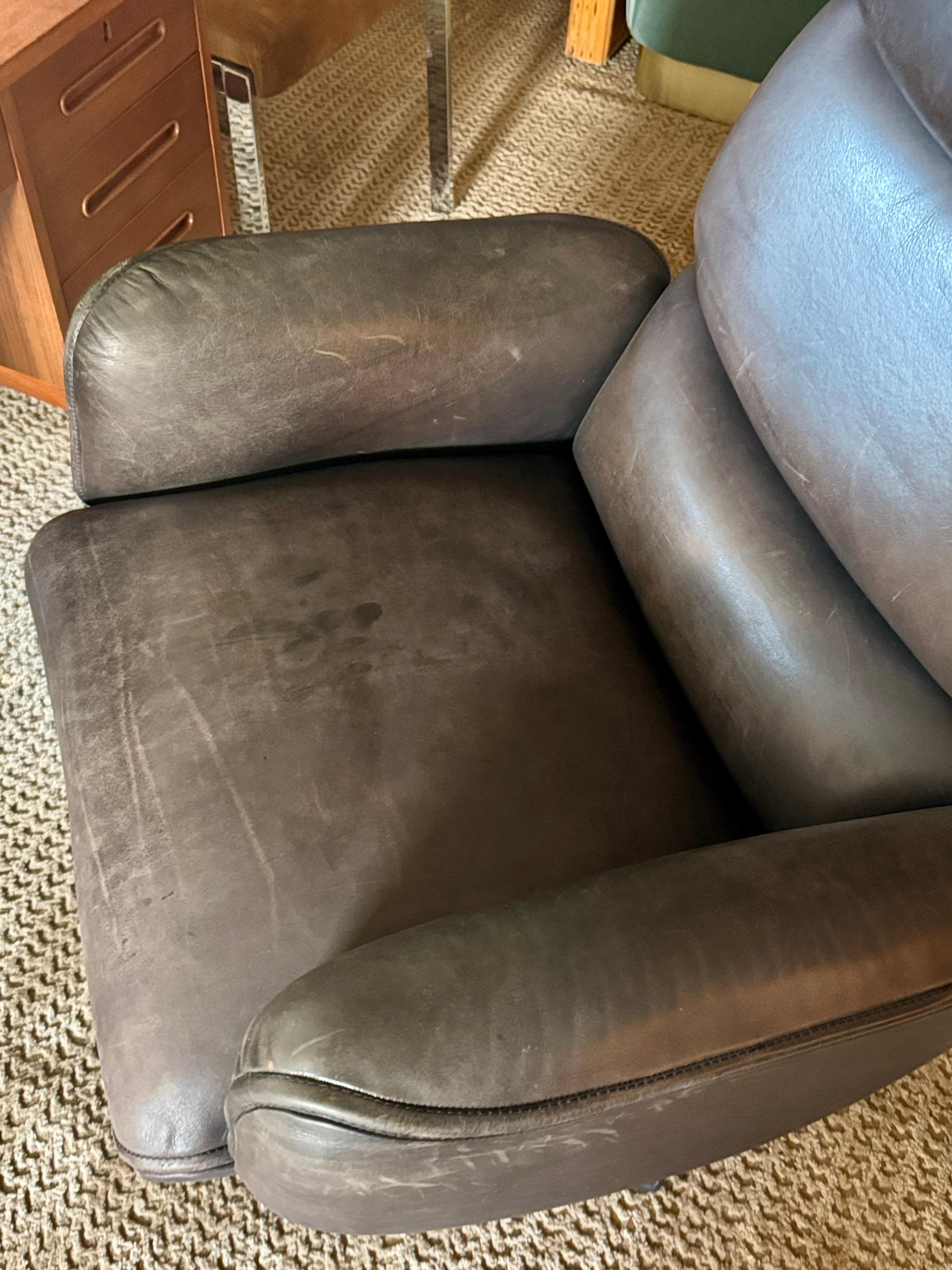 Ein luxuriöser Schreibtischstuhl aus braunem Leder von Otto Zapf für Knoll im Angebot 1
