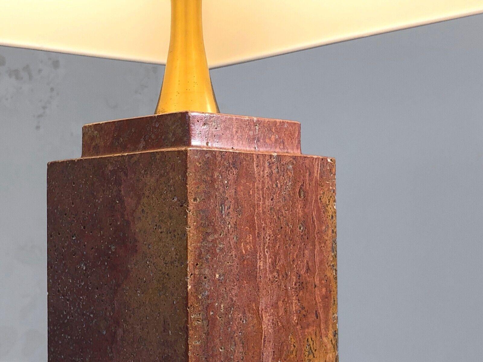 Late 20th Century A LUXURIOUS & POP Large PINK MARBLE TABLE LAMP by PHILIPPE BARBIER, France 1970 For Sale