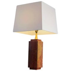 Grand plaid de table en marbre rose luxuriant et pop par PHILIPPE BARBIER, France, 1970