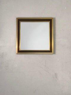 A Luxurious SHABBY-CHIC Brass WALL MIRROR, WILLY RIZZO Style, France 1970