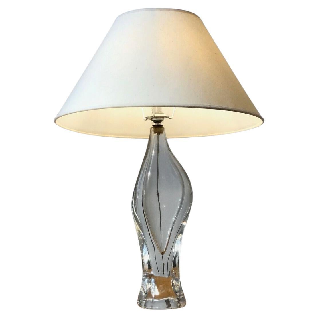 A Luxurious SHABBY-CHIC NEOCLASSICAL Glass TABLE LAMP by SEVRES, France 1960 For Sale