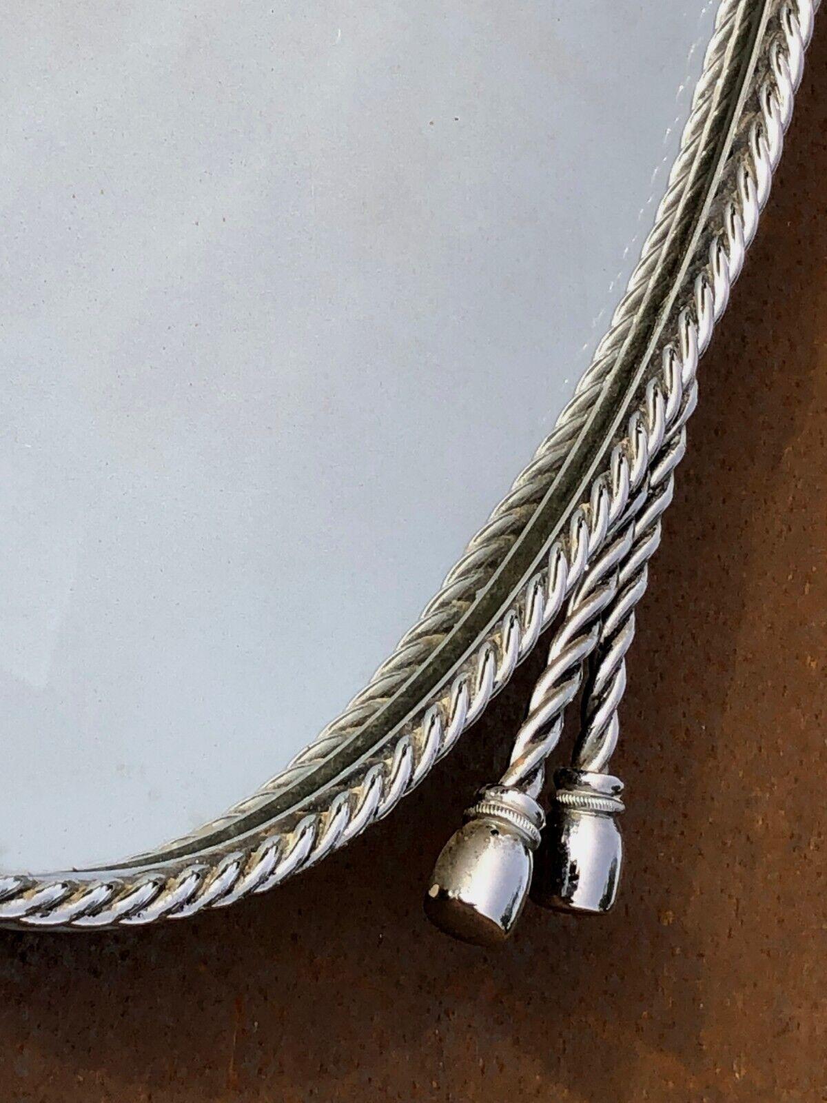 Placcato argento Un lussuoso SPECCHIO DA PARETE SHABBY-CHIC DI MAISON BAGUES, stile PERGAY, Francia 1970 in vendita