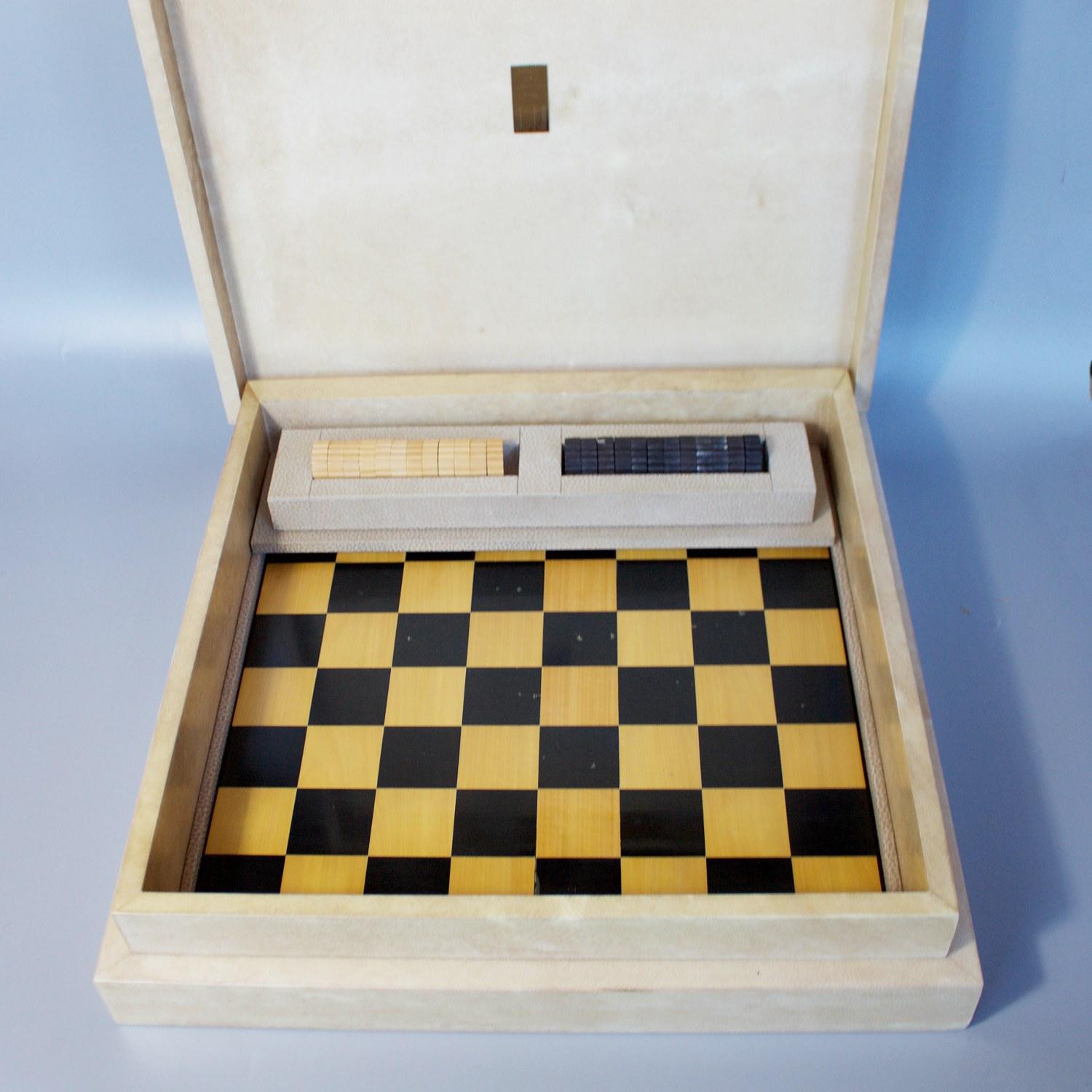 Luxury Chess and Draughts Set by Ghiso for Dunhill Ebony and Boxwood Pieces 5