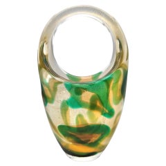 Vaso "macchie ambre verdi" di Archimede Seguso, realizzato a Murano, 1952 ca.