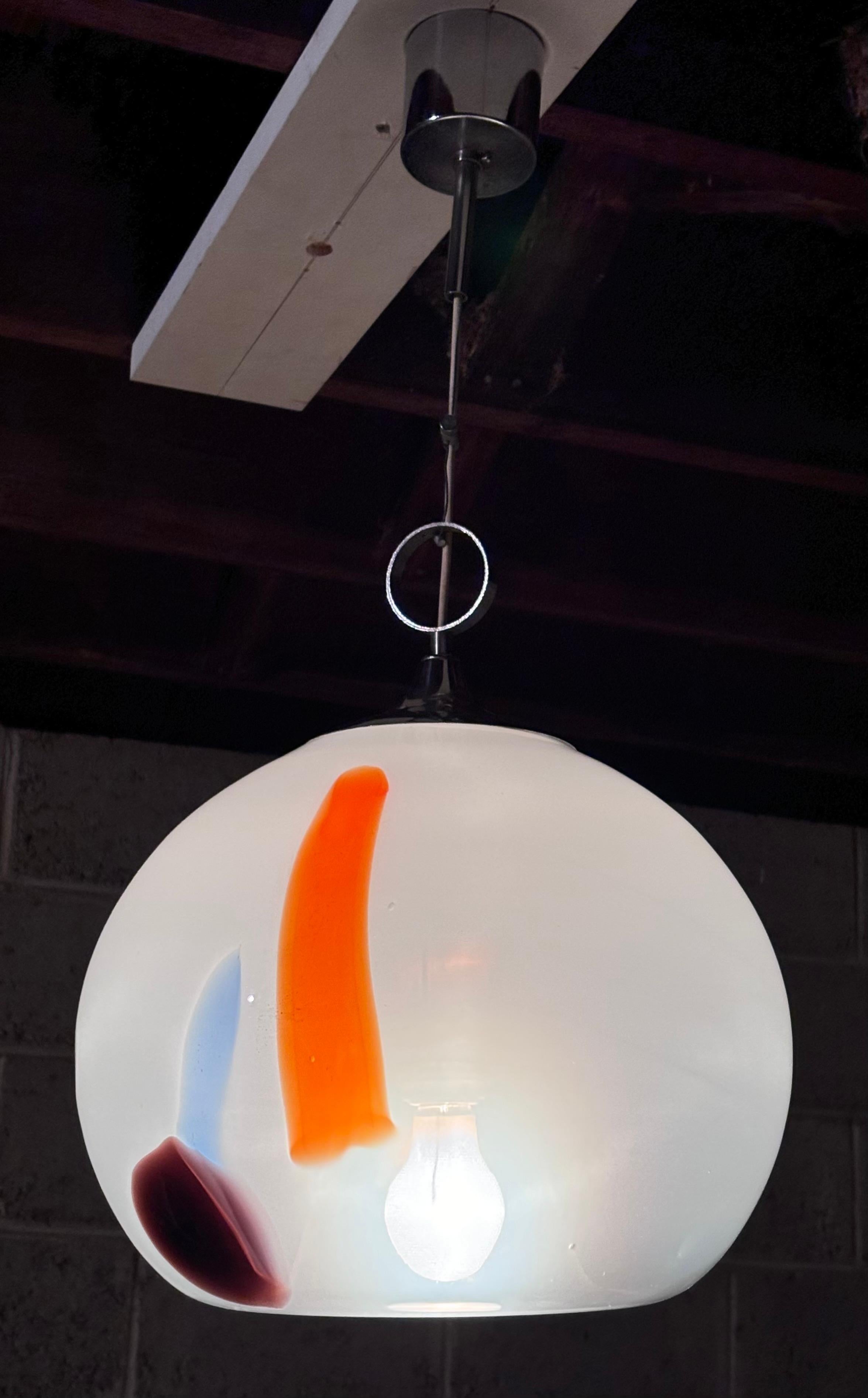 Mid-Century Modern Lampe à suspension « A Macchie » de Carlo Nason pour Mazzega en vente