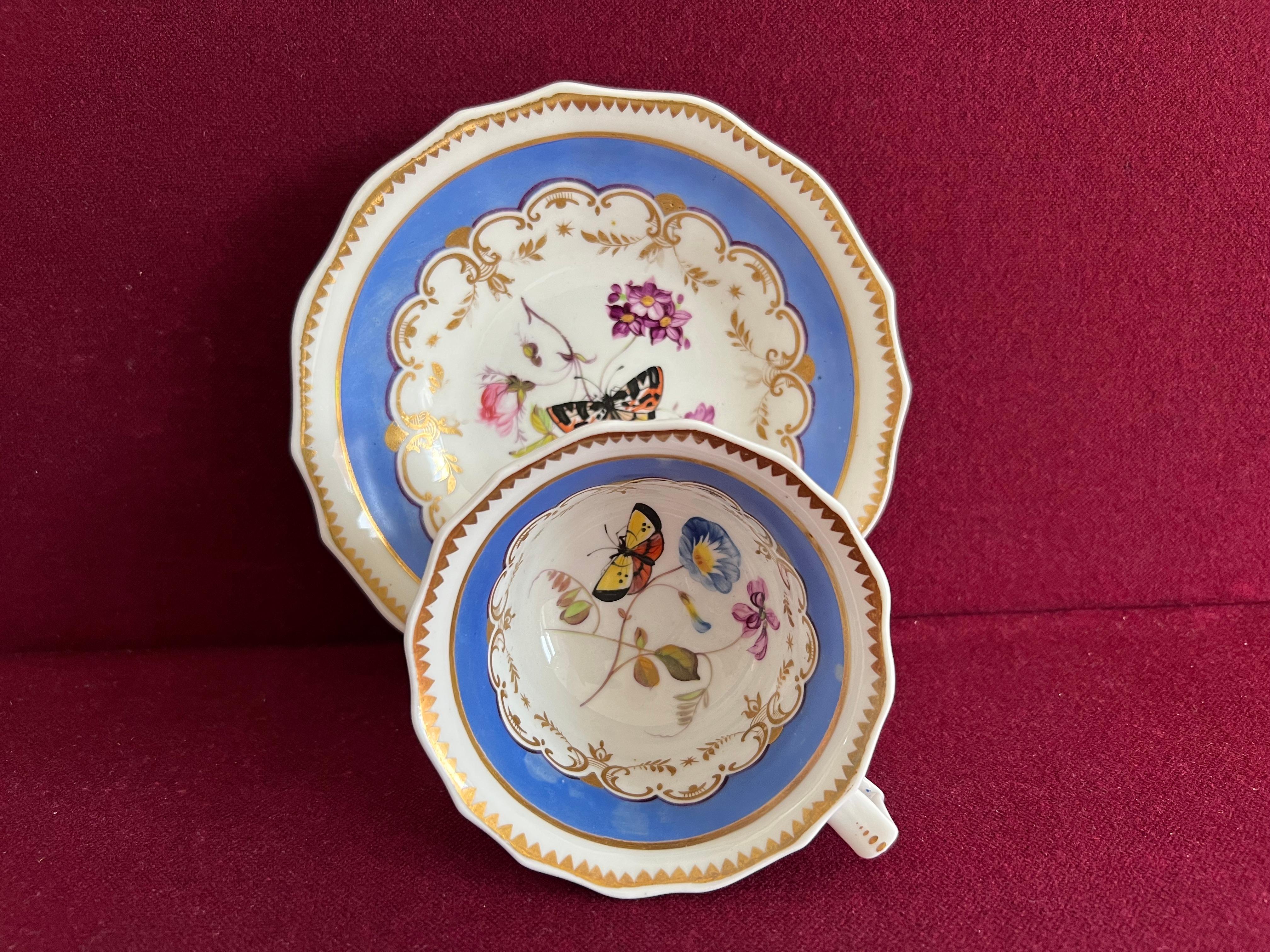 Hand-Painted Machin Porcelain Part Tea Set in Pattern 955, circa 1835