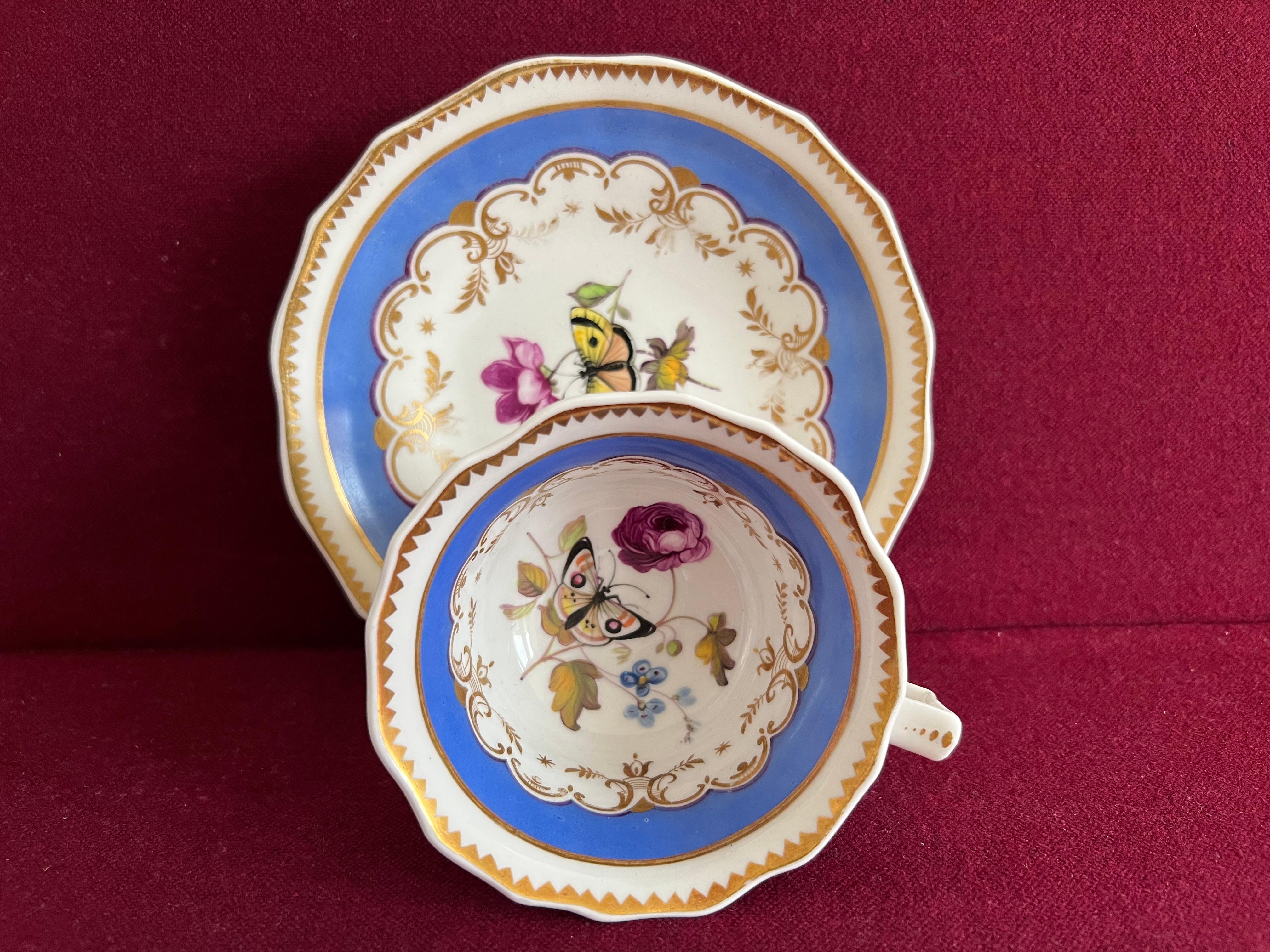 Machin Porcelain Part Tea Set in Pattern 955, circa 1835 In Fair Condition In Exeter, GB