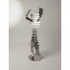 A Mad Man Sculptural Statue in Stainless Steel by Metalmorphosis Studio