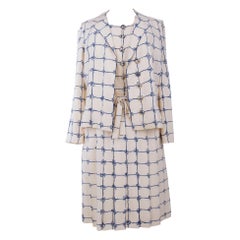 A Mademoiselle Chanel Haute Couture Printed Crepe dress Number 61476 Circa 1960