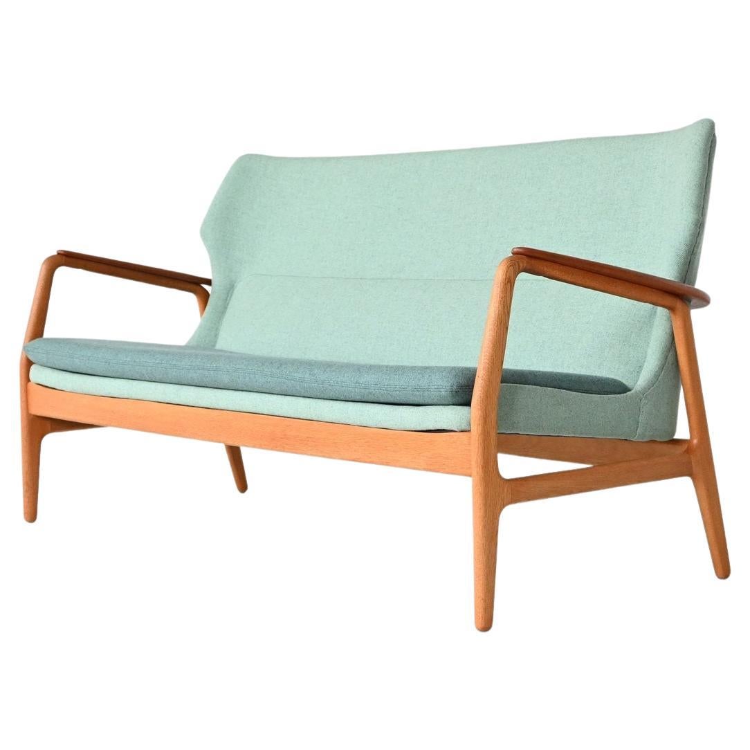 A. Madsen & H. Schubell Wingback Sofa Bovenkamp Green the Netherlands, 1960 For Sale