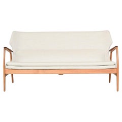 A. Madsen & H. Schubell Wingback sofa in cream Bovenkamp The Netherlands 1960