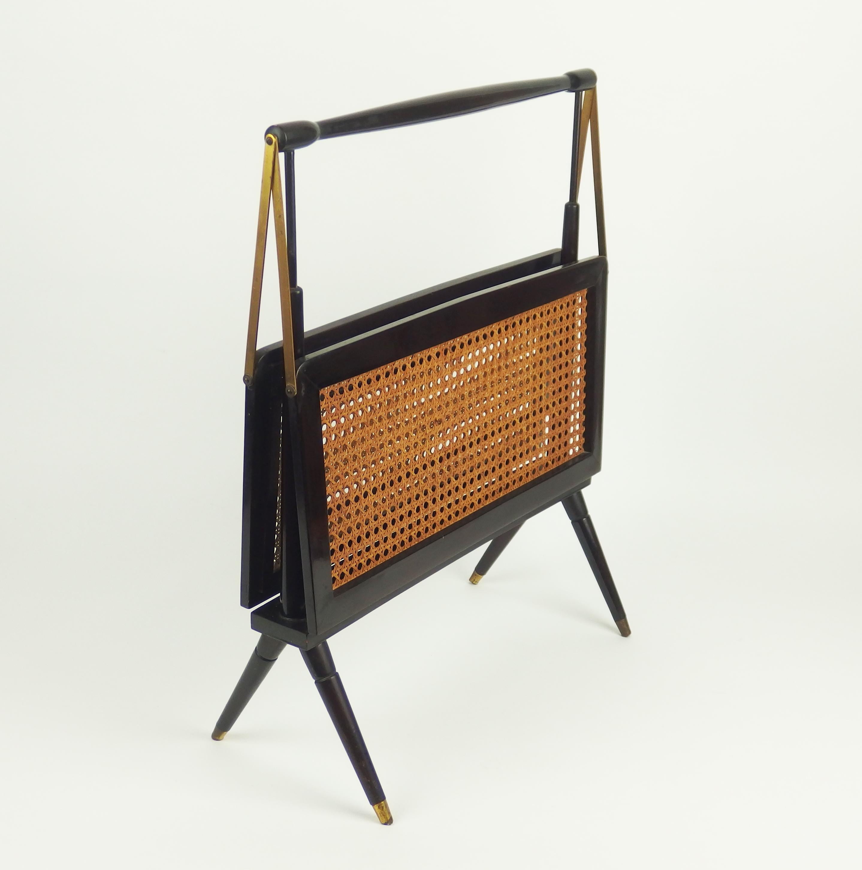 Italian Magazine Rack Attributed to Cesare Lacca, Italy