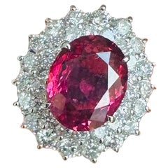 A Magnificent 3.03ct Unheated Burma Red Spinel & Diamond Ring