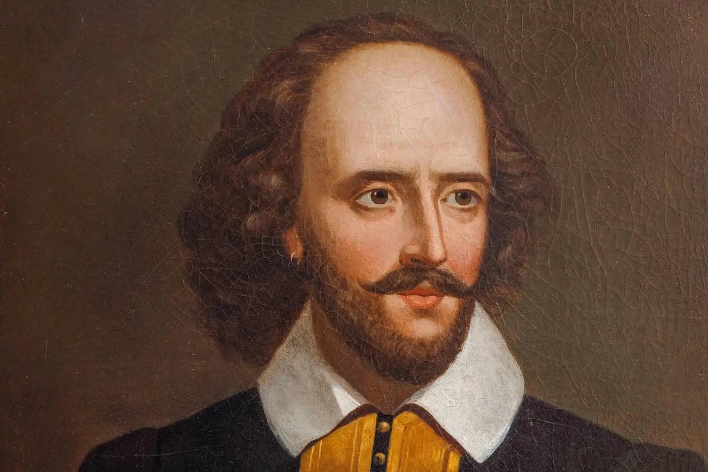 A Magnificent and Rare Portrait Painting of William Shakespeare, circa 1870, Possibly English 

Oil on canvas, apparently unsigned.  

Step into the timeless allure of artistic heritage with this magnificent and rare portrait painting of William